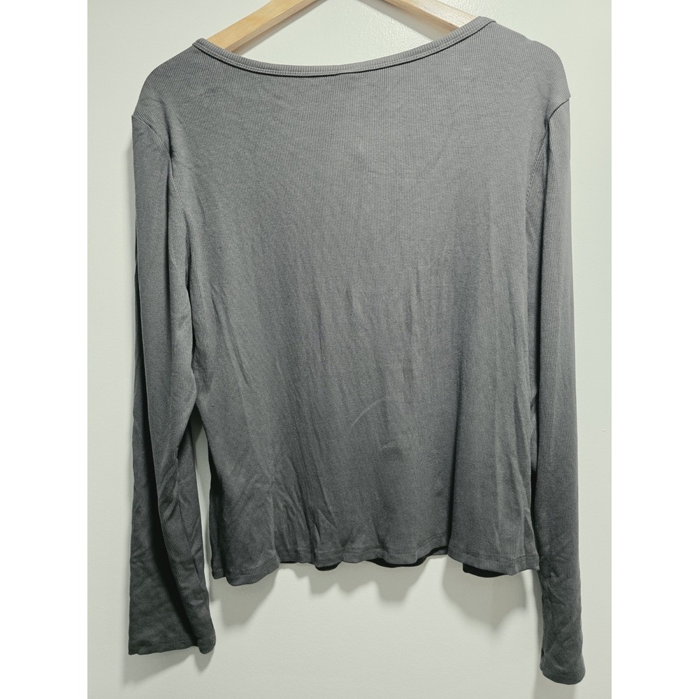 BTFBM Women's Blouse Top Long Sleeve Dark Gray Size XXL - Picture 3 of 7